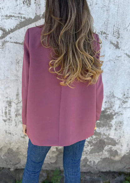Purple Peter Pan Collar Button Suit Coat Fall