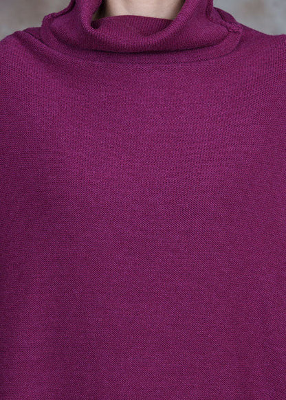 Purple Red Loose Knit Holiday Dress Spring