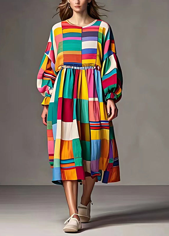 Diy Rainbow Cinched Striped Cotton Dress Fall