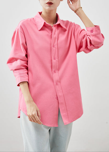 Diy Watermelon Red Peter Pan Collar Cotton Blouses Fall