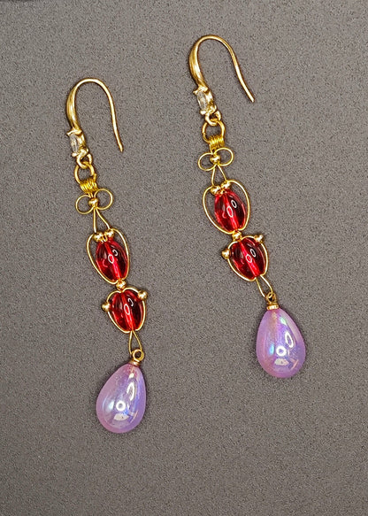 Lavender Tasseled Acrylic Drop Earrings