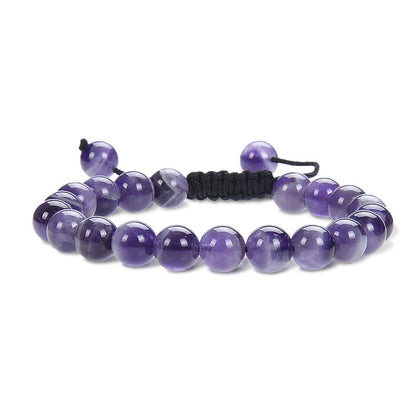 Buddha Stones Natural Healing Power Gemstone Crystal Beads Adjustable Macrame Bracelet