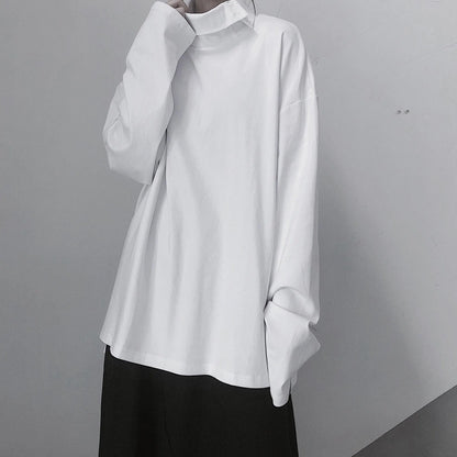 Diy White Tunic Top High Neck Asymmetric Midi Top
