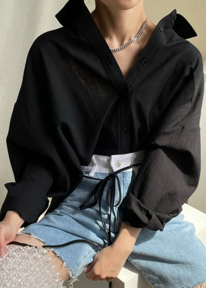 Pink Peter Pan Collar Tie Waist Shirt Spring