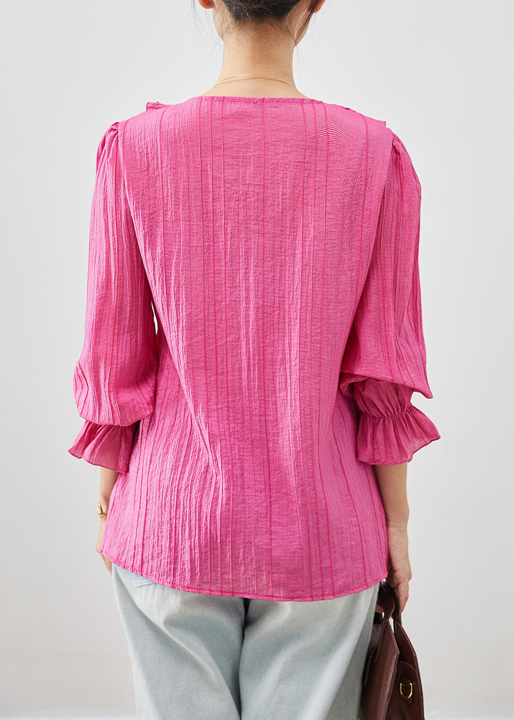Rose Square Collar Ruffled Cotton Shirt Tops Fall