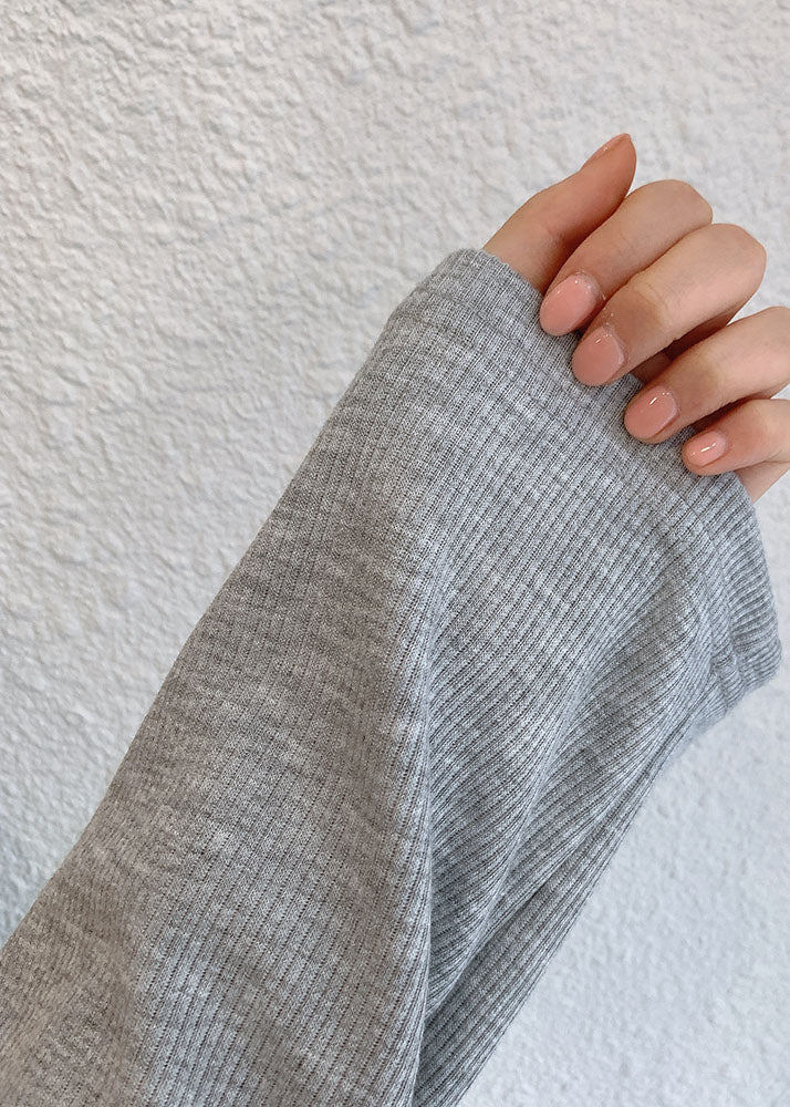 French Grey Hooded Maxi Dresses Spring
