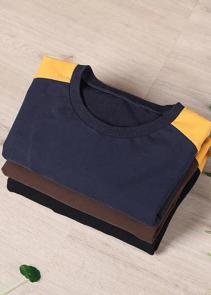 Modern Navy Patchwork Sweatshirt