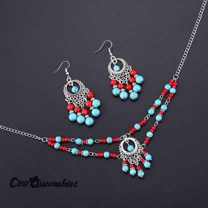 Tassel Necklace Earrings Set
