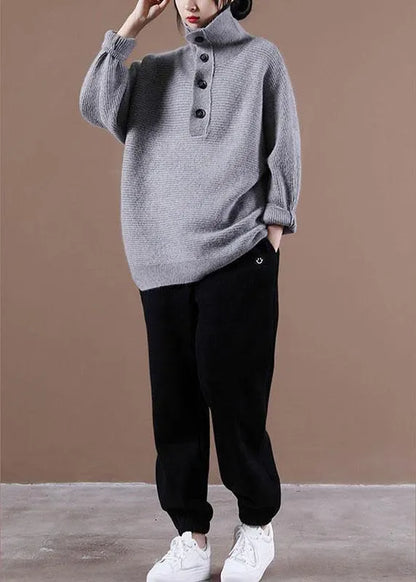 Boutique Grey Knit Fall Sweater