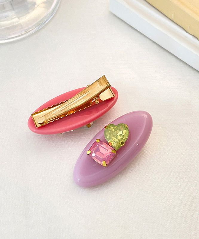 Rainbow Alloy Zircon Resin a Pair Hairpin