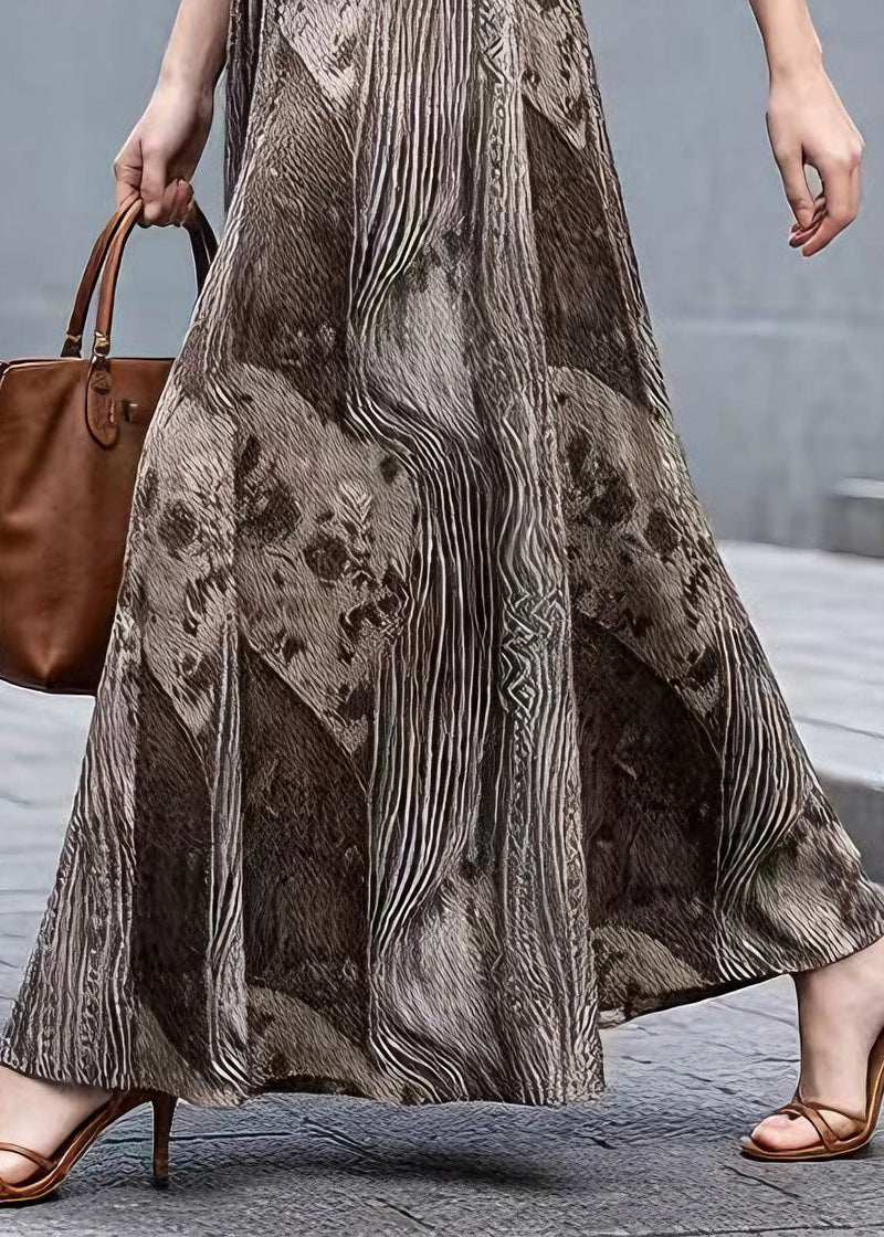 Classy High Waist Print Polyester Skirt Spring