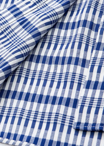 French Blue Peter Pan Collar Striped Shirts Fall