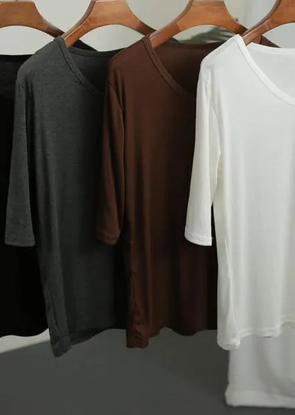 Grey V Neck Cotton Top Summer