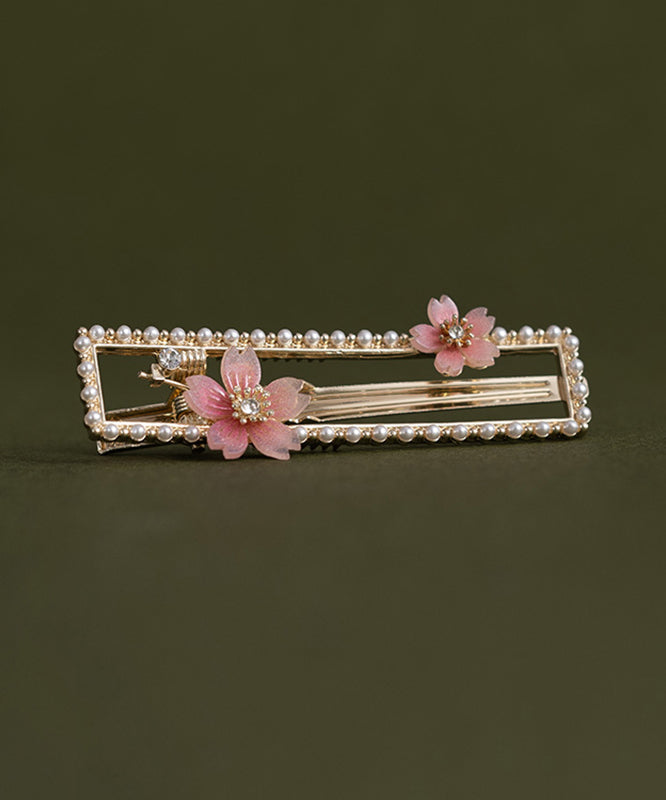Chinese Style Alloy Zircon Pearl Resin Hairpin Two-piece Set