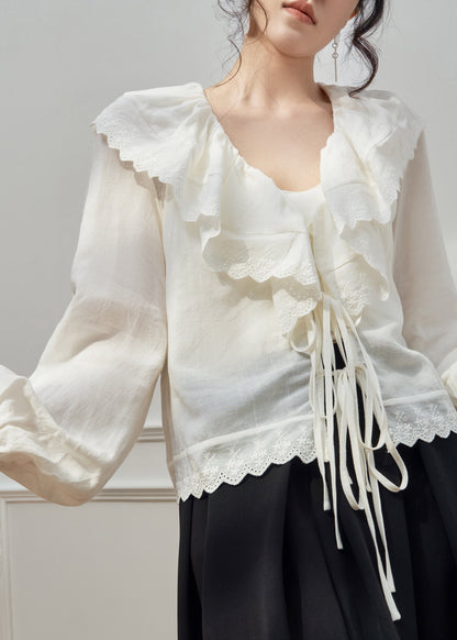French V Neck Ruffled Shirts and Maxi Skirts Two Pieces Set Spring