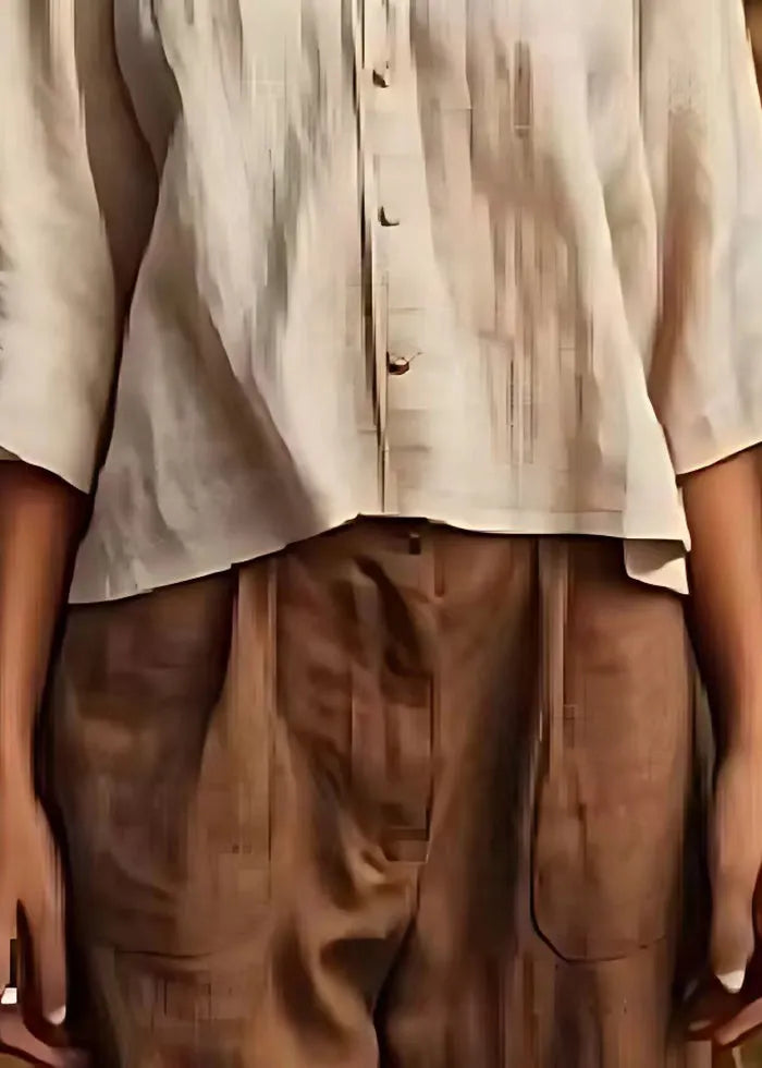 Fitted White Cold Shoulder Linen Top Summer