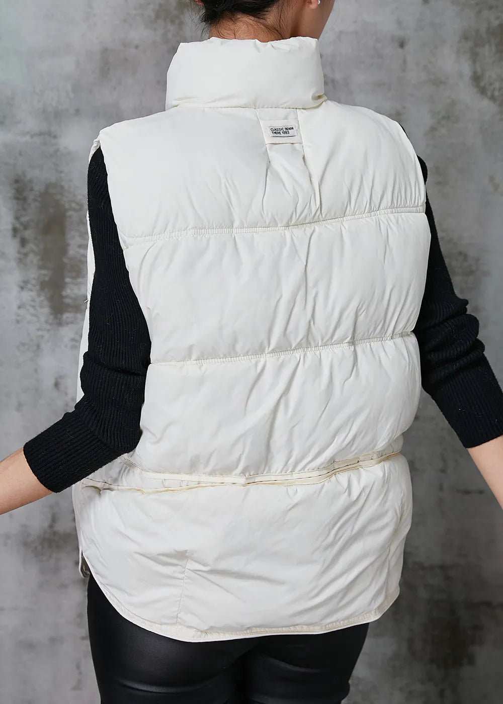 White Zip Up Warm Duck Down Vests Spring