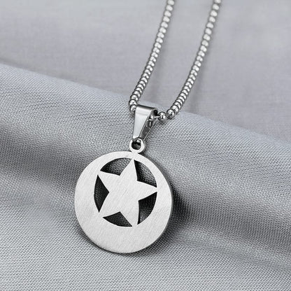 Pentacle Crescent Moon Witch Necklace