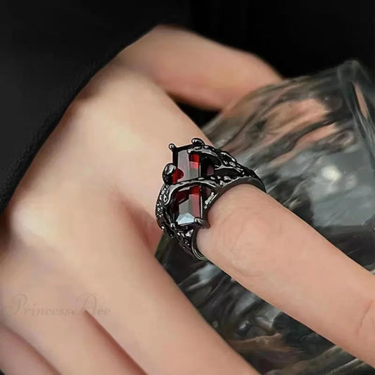 Dark Gothic Crimson Ring