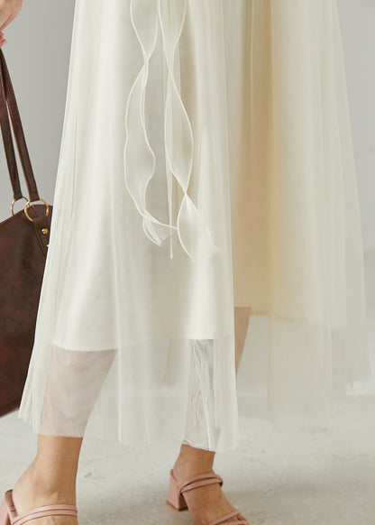 White Cold Shoulder Silk Dresses Summer