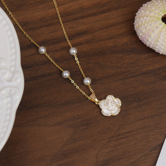 White Camellia Necklace