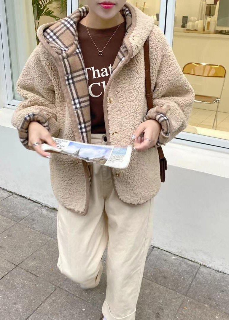 Diy Hooded Pockets Fine Maxi Coat Khaki Outwear