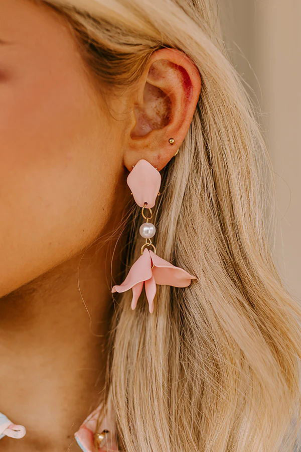 And Heartfelt Flower Pearl Earrings