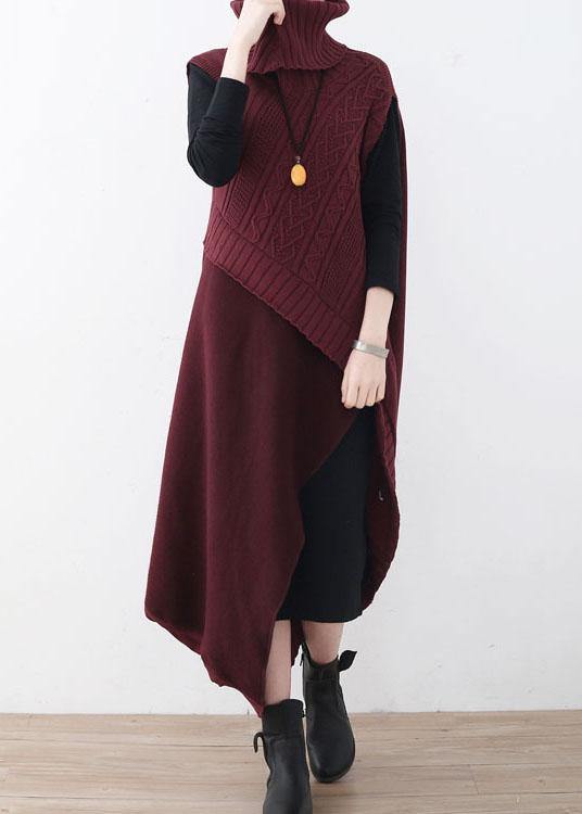 Fall New Knit Stitched Dress Two Piece Set