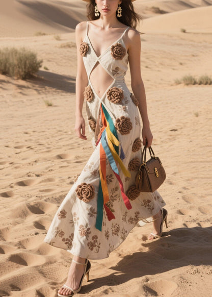 French Three-dimensional Hollow Out Cotton Mini Dresses Summer
