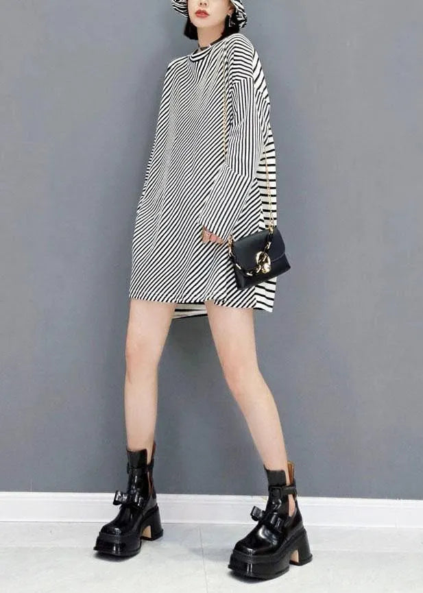 Boutique Striped O-neck Patchwork Fall Long Sleeve Blouses