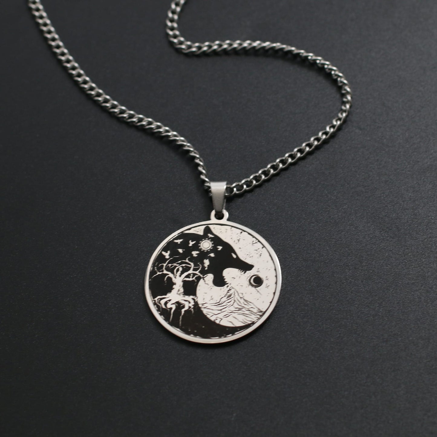 The Wolf Howling at the Moon Necklace