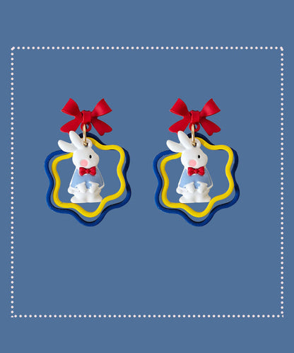 Bow Rabbit Fine Metal Drop Earrings