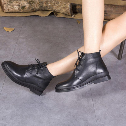 Chocolate Cowhide Leather Cross Strap Martins Boots