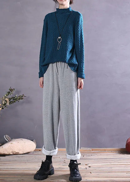 Blue Knit Top Spring