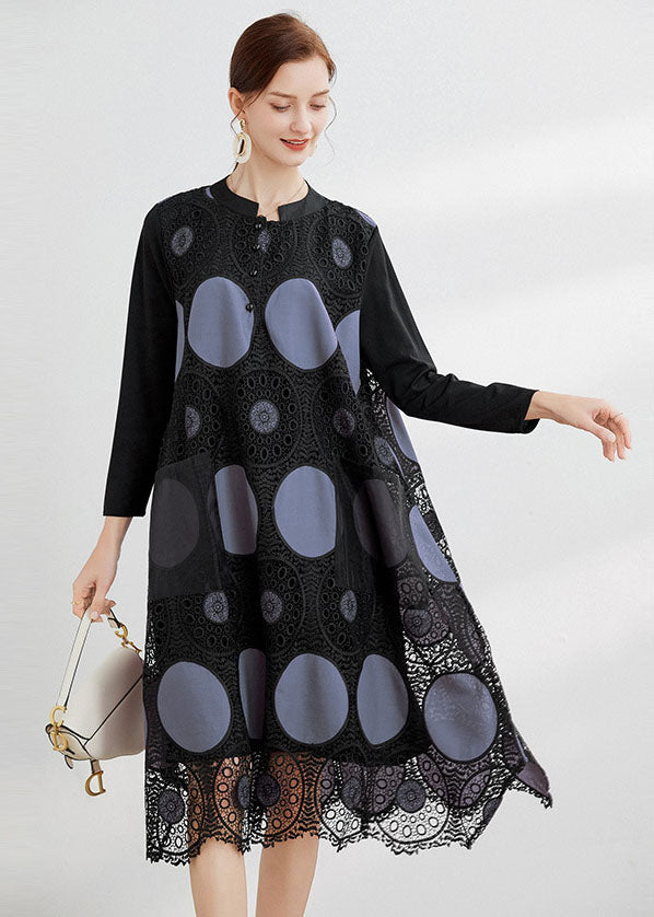 Grey Hollow Out Lace Dresses V Neck Spring