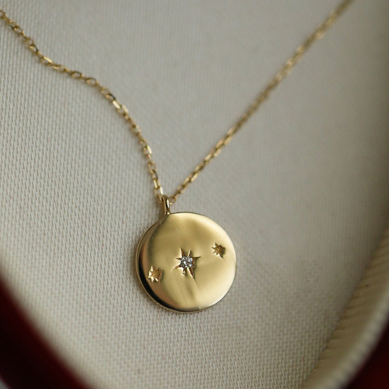 Celestial Coin Pendant Necklace
