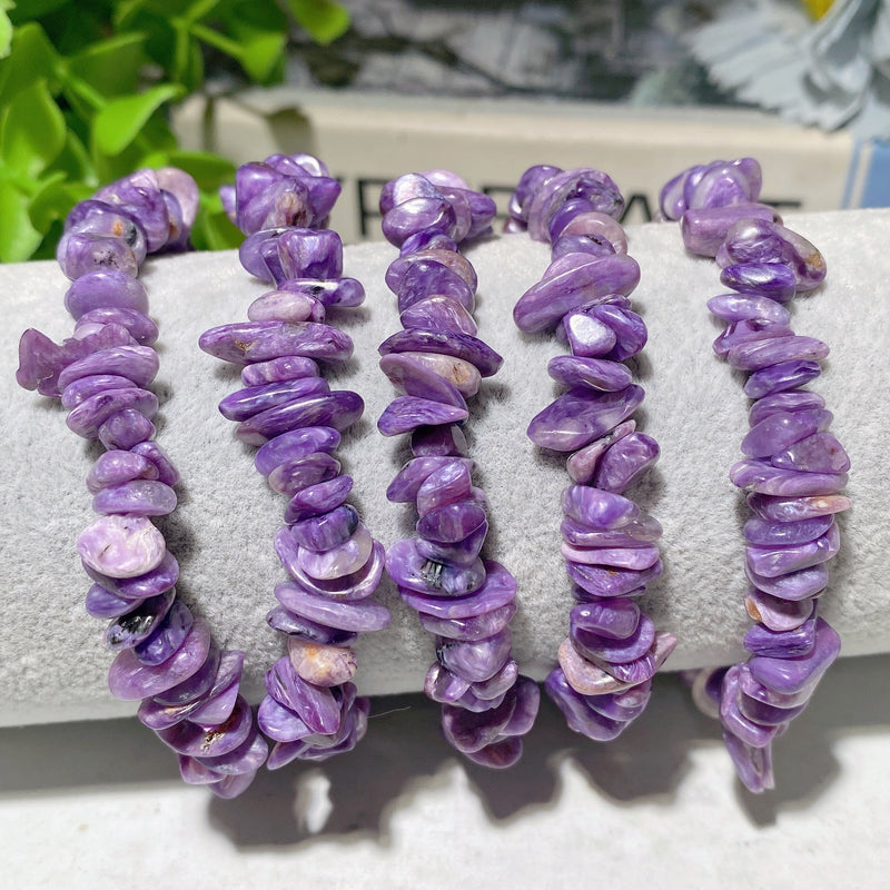 Charoite Chips Healing Bracelet 7-9mm Spiritual Energy