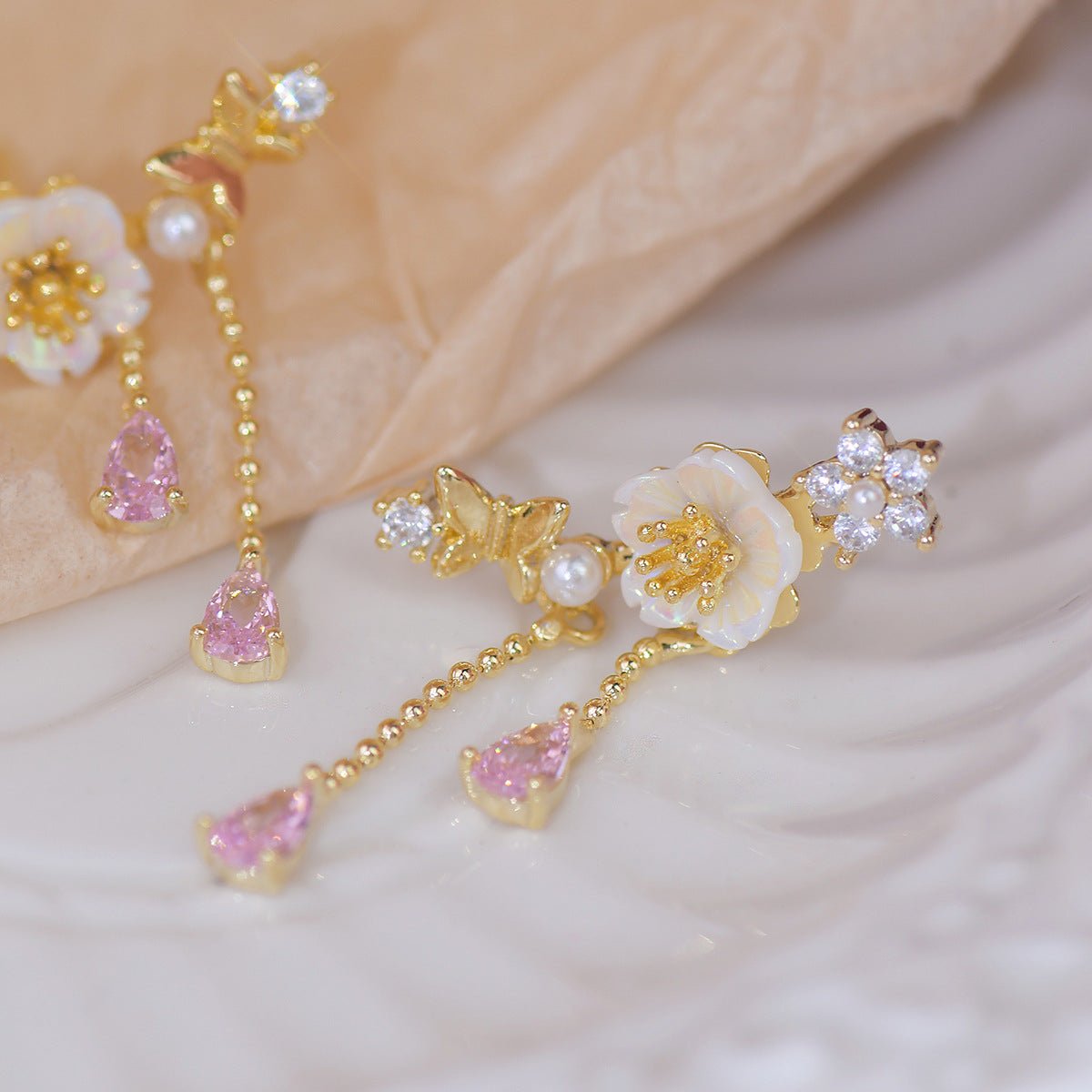 Gianna Cherry Blossom Drop Earrings
