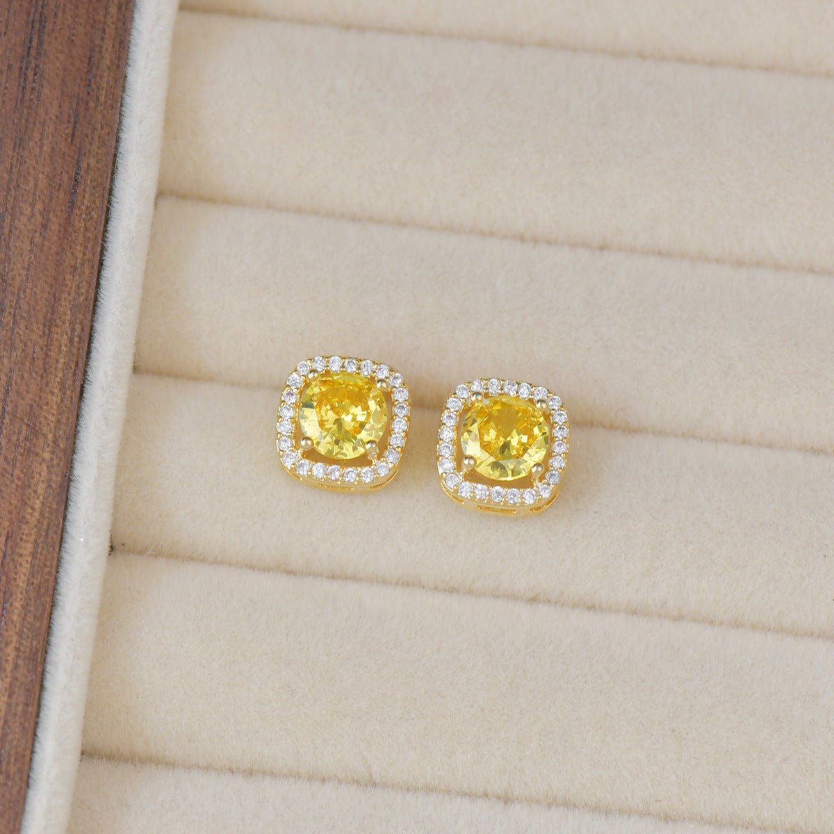 Citrine Halo Du Soleil Earrings