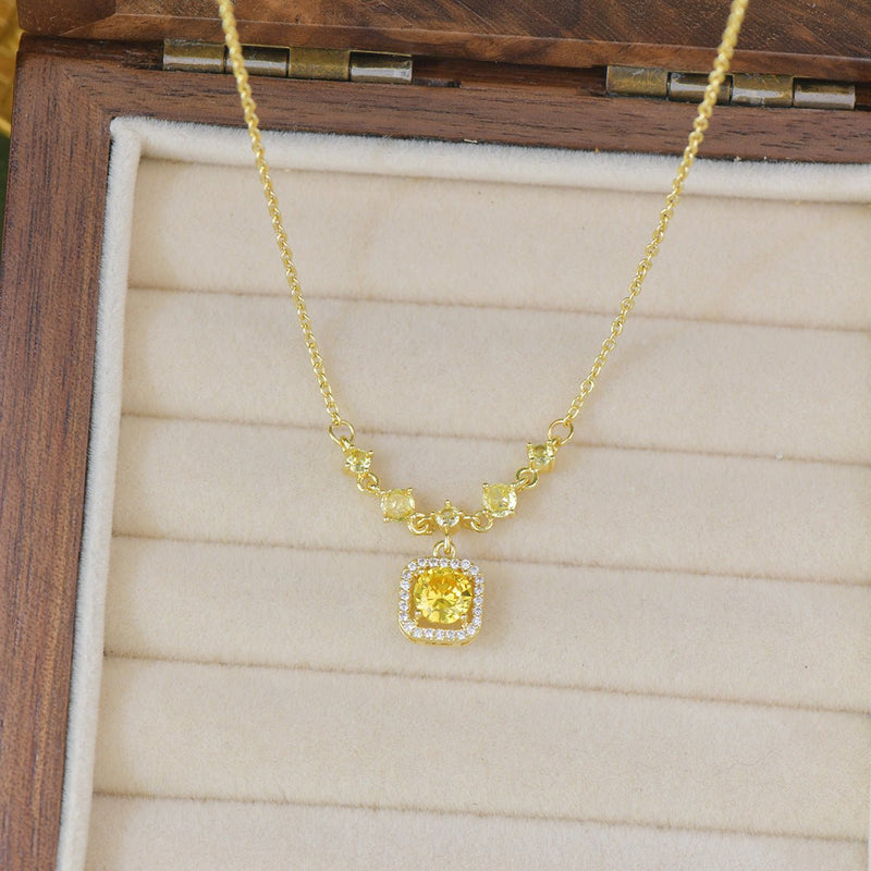 Citrine Halo Du Soleil Necklace