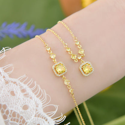 Citrine Halo Du Soleil Necklace