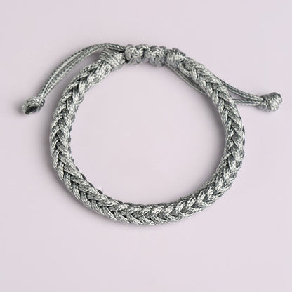 Colorful Eight Thread Peace Knot Wax Cord Braided Bracelet
