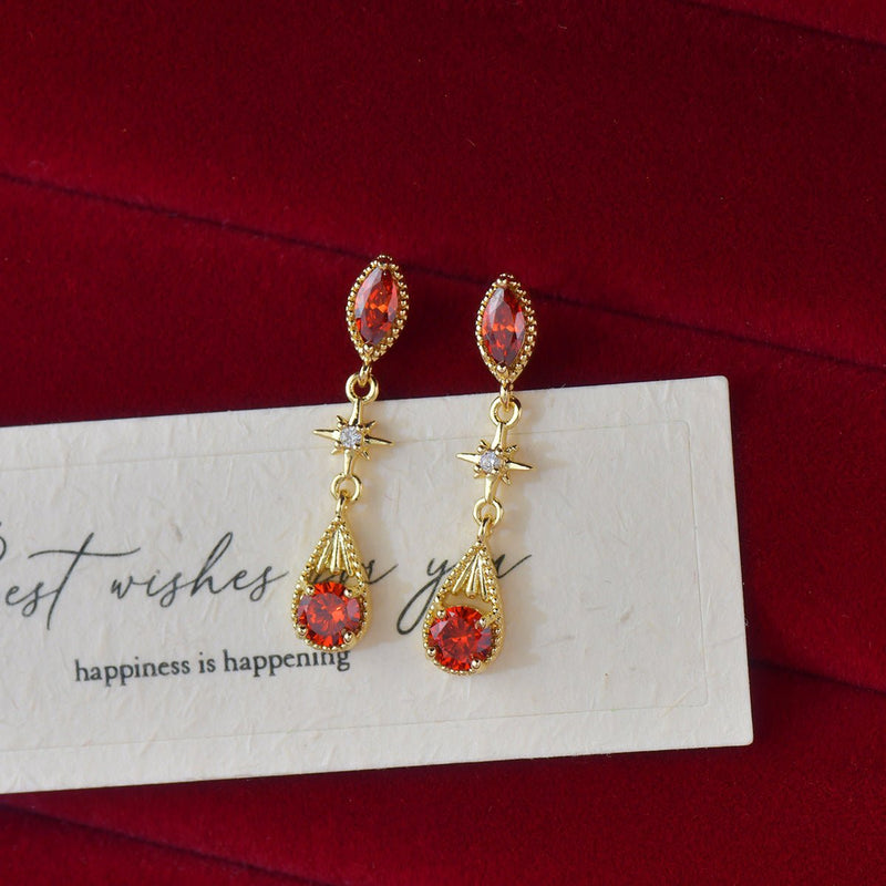 Crimson Astra Earrings