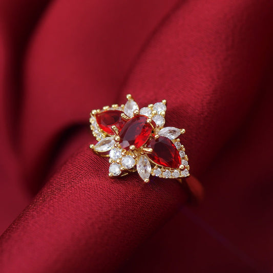 Crimson Blossom Ring
