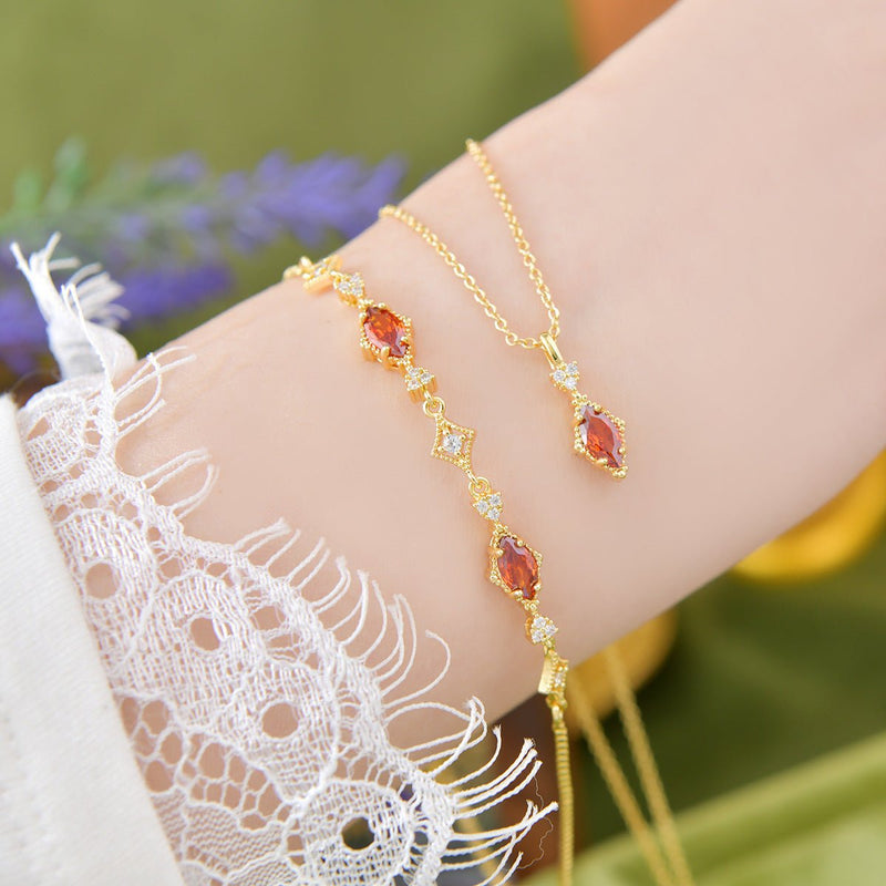 Crimson Lattice Bracelet