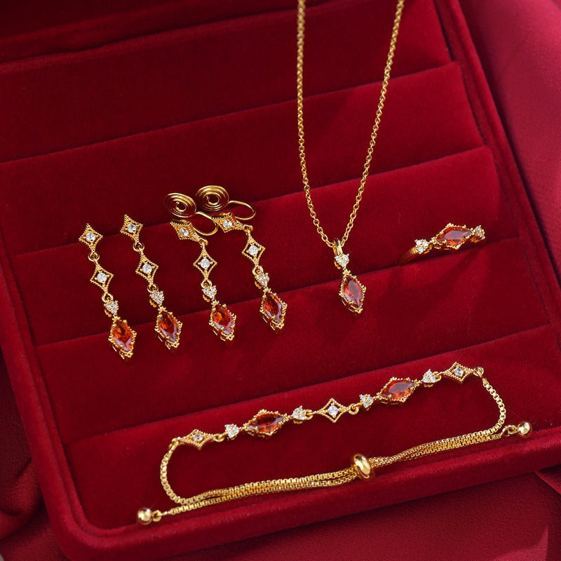 Crimson Lattice Bracelet