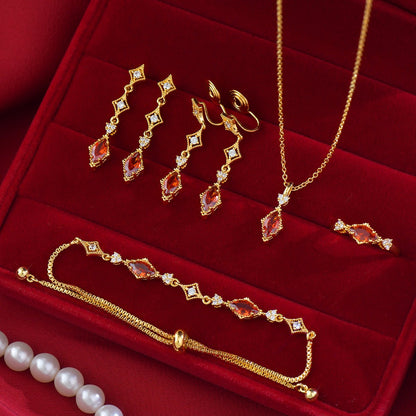 Crimson Lattice Necklace