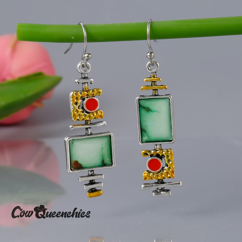 Geometric Drop Hook Earrings