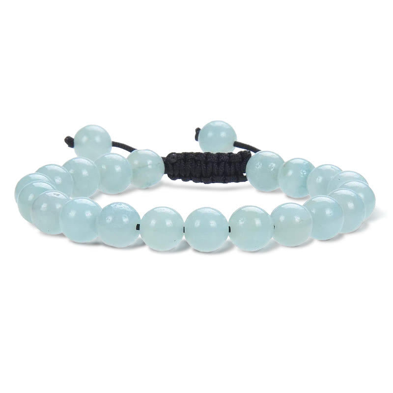 Buddha Stones Natural Healing Power Gemstone Crystal Beads Adjustable Macrame Bracelet