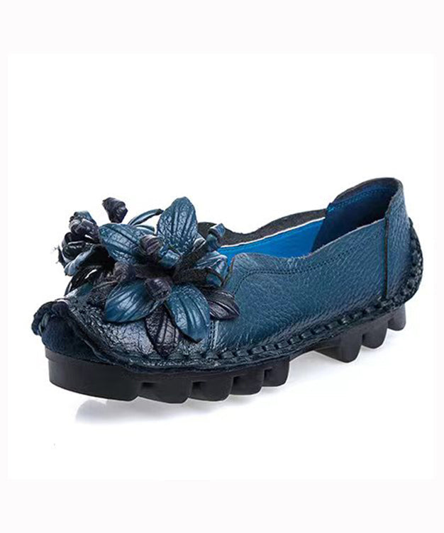 Retro Splicing Flats Yellow Faux Leather Soofairy Shoes-20251